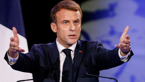 Foto de archivo. El presidente francés, Emmanuel Macron, durante un discurso.