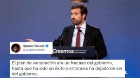 Quique Peinado desmonta en una frase la campaña del PP contra el plan de vacunación del Gobierno