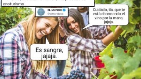 'El Mundo' habla de la vendimia como una "oportunidad" turística y los tuiteros se mofan: "Dejarte la espalda es 'cool""