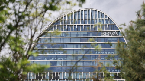 Edificio de la sede de BBVA en Madrid, conocido como ‘La Vela'. E.P./Isabel Infantes