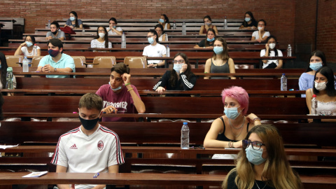 Una aula de la Facultat d'Economia i Empresa de la UB. ACN/Maria Bélmez