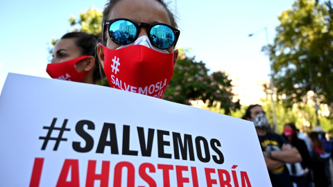 Protesta del sector de la hostería en Madrid.