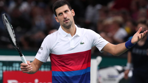 18/01/22.Novak Djokovic durante un partido, en París a 21 de noviembre de 2021.