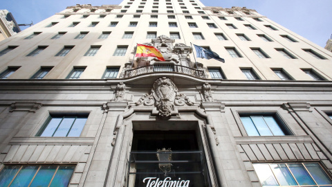 Edificio de Telefónica en la Gran Vía de Madrid.