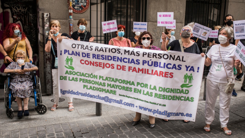 19/01/22. Protesta por la gestión de las residencias de mayores en la Comunidad de Madrid, en Madrid, a 15 de junio de 2021.