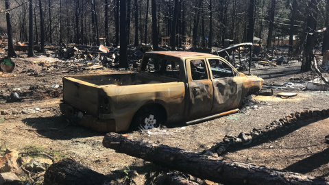 El incendio de Camp que devastó el condado de Butte en el año 2018 fue el que mayores daños causó en la historia de California. Foto cedida por Brennan Banks, CDP.