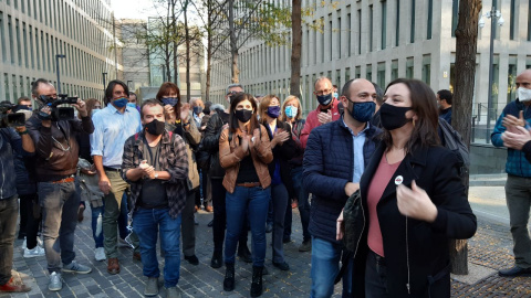 Marta Molina surt en llibertat després de declarar a la Ciutat de la Justícia, investigada en el marc de l'Operació Volhov. Ferran Espada