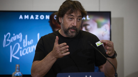 El actor Javier Bardem durante la rueda de prensa sobre su nominación a los Oscar..- Jesús Hellín / EP