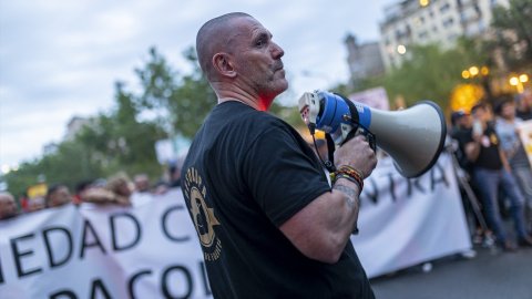 Daniel Esteve, líder de Desokupa, durante una manifestación de la plataforma ultra.