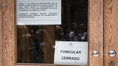 El funicular del Valle de los Caídos, cerrado al público. / J. GÓMEZ