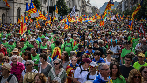 Manifestació convocada a Barcelona per les entitats independentistes amb motiu de la Diada 2024.