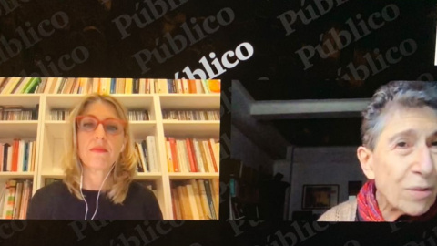 Mª Eugenia Rodríguez Palop i l'escriptora, professora i activista feminista, Silvia Federici. Públic