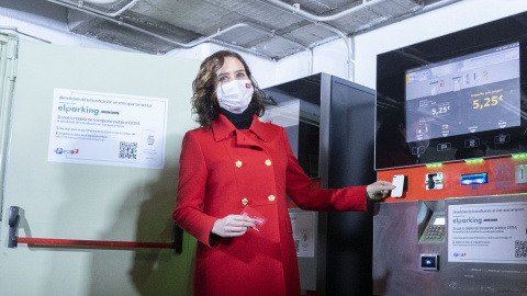 Isabel Díaz Ayuso reinaugurando un parking. Alberto Ortega / Europa Press