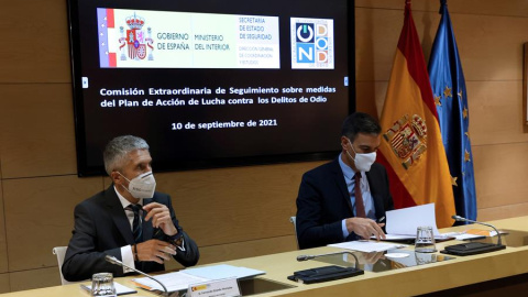 Pedro Sánchez y Fernando Grande-Marlaska presiden la Comisión de Seguimiento del Plan de Lucha contra los Delitos de Odio.