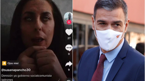 La concejala del PP Susana Pancho y el presidente del Gobierno, Pedro Sánchez.