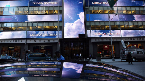 La sede del banco de inversión Lehman Brothers en Manhattan, Nueva York, en septiembre de 2008. AFP/Mario Tama