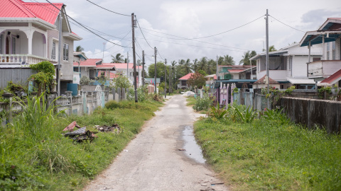 Un grupo de casas en un barrio de Georgetown, la capital de Guyana, en una imagen de archivo