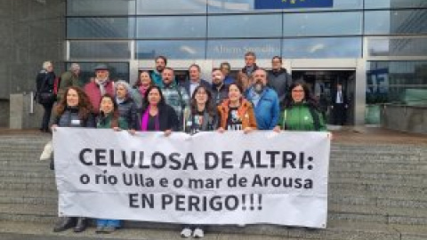 El BNG y los afectados por Altri reclaman en Bruselas que la UE no financie el proyecto de su fábrica de celulosa en Lugo