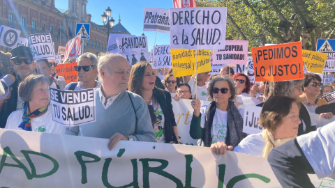 Manifestantes este sábado en Sevilla.