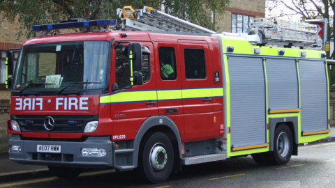 Un camión del cuerpo de bomberos en Londres.