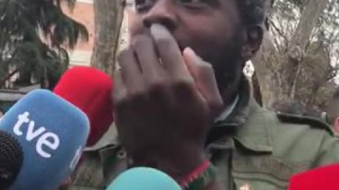 El afiliado de Vox Bertrand Ndongo, increpado en la manifestación del 8M en Madrid