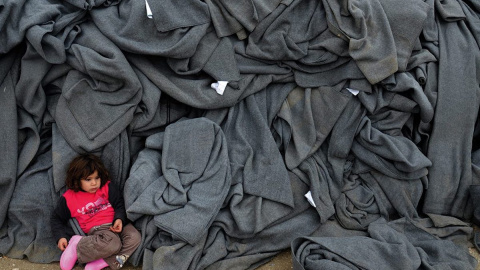 Un niño en el campo de refugiados.