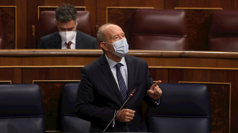 El ministro de Justicia, Juan Carlos Campo, durante la sesión de control al Gobierno celebrada este miércoles en el Congreso.