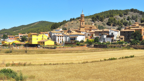 Vista del pueblo aragonés de Manchones.