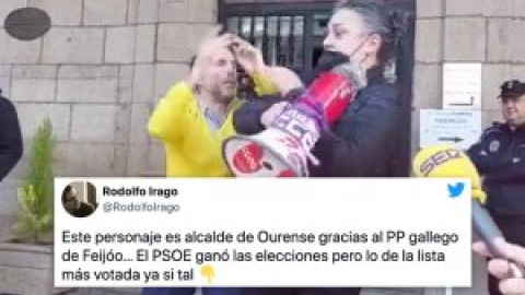 Los tuiteros recuerdan que el PP sostiene al alcalde de Ourense que ha agredido a una sindicalista: "Los socios del 'moderado' Feijóo"