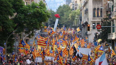 La manifestació de la Diada d'aquest 2021 ha omplert la Via Laietana.