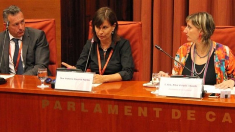 Victoria Álvarez durante su comparecencia en el Parlament de Catalunya el 26 de junio de este año. EUROPA PRESS