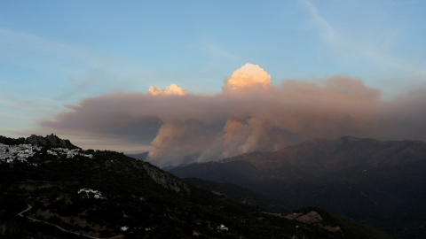 Vista general del humo del incendio de Sierra Bermeja.