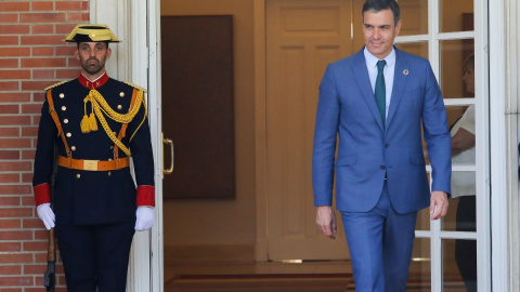 El presidente del Gobierno, Pedro Sánchez, en el Palacio de la Moncloa, a 22 de julio de 2022, en Madrid.