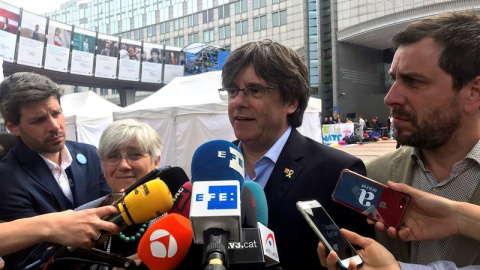 El expresidente de la Generalitat huido a Bélgica y cabeza de lista de JxCat al Parlamento Europeo, Carles Puigdemont. EFE