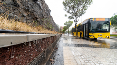 Desprendimientos de algunas rocas por la lluvia en Las Palmas de Gran Canaria, a 25 de septiembre de 2022.