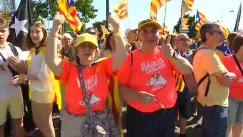 Protesta independentista ante el Parlamento Europeo el dÃ­a de su constituciÃ³n