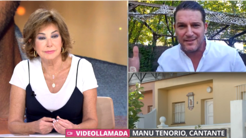 Captura de pantalla de una conexión en directo entre Manu Tenorio y Ana Rosa Quintana, en el programa 'Tardear', de Telecinco.