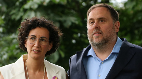 Marta Rovira i Oriol Junqueras en la trobada que van mantenir a Ginebra el passat 30 de juny.