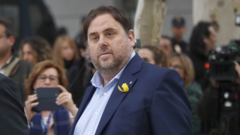 Oriol Junqueras, a su llegada a la Audiencia Nacional. / EFE