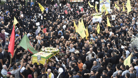 Funeral en Beirut tras los ataques del martes.