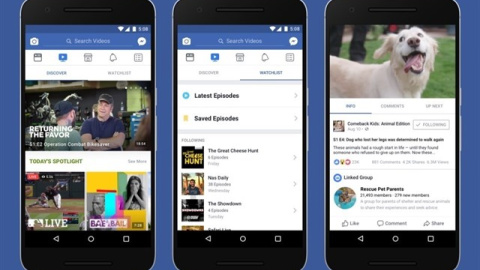 Facebook presenta 'Watch'. / Facebook