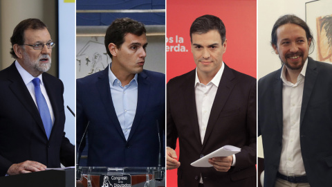 Mariano Rajoy, Albert Rivera, Pedro Sánchez y Pablo Iglesias. EFE