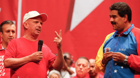 Imagen de Hugo Carvajal junto a Nicolás Maduro.