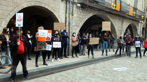 Protesta de treballadors autònoms a la plaça del Vi de Girona el novembre de l'any passat.