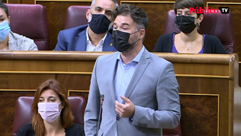 Rufián, a Sánchez: "Si la mesa de negociación decepciona, VOX y PP entran en Moncloa"