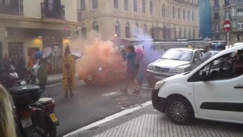 Imagen de la protesta contra los efectos del turismo masivo en San Sebastián.