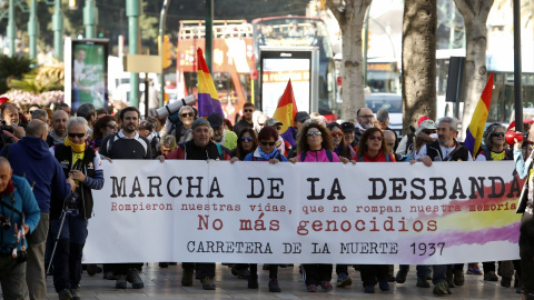 Imagen de archivo de un recordatorio de la masacre llamada La Desbandá, en 2019 en Málaga.