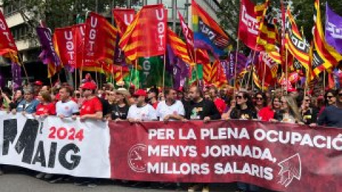 Els sindicats demanen reduir la jornada laboral i millors salaris en un 1 de maig marcat pel 12-M