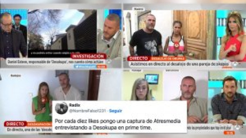 Atresmedia denunciará al líder de 'Desokupa' por amenazas y las redes recuerdan cómo las teles "han creado este monstruo y lo han alimentado"