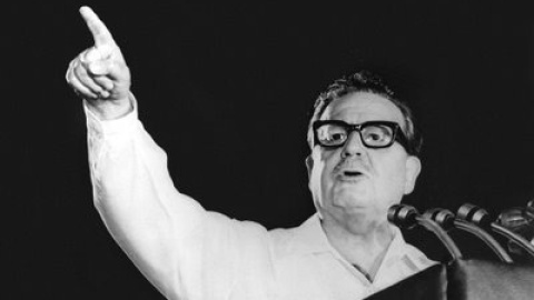 Salvador Allende durante un discurso.